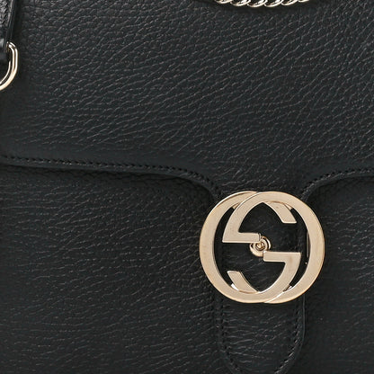 Gucci Dollar Calfskin Interlocking G Chain Wallet Black 10 of 13