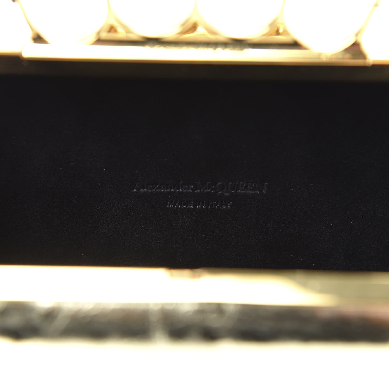 Alexander McQueen Nappa Spider Knuckle Box Clutch Gold 6 of 10