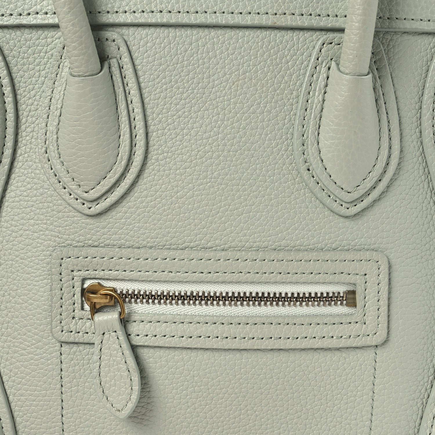 Celine Drummed Calfskin Nano Luggage Vert D'eau 9 of 14