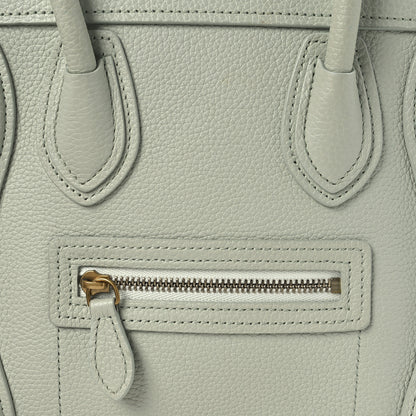 Celine Drummed Calfskin Nano Luggage Vert D'eau 9 of 14