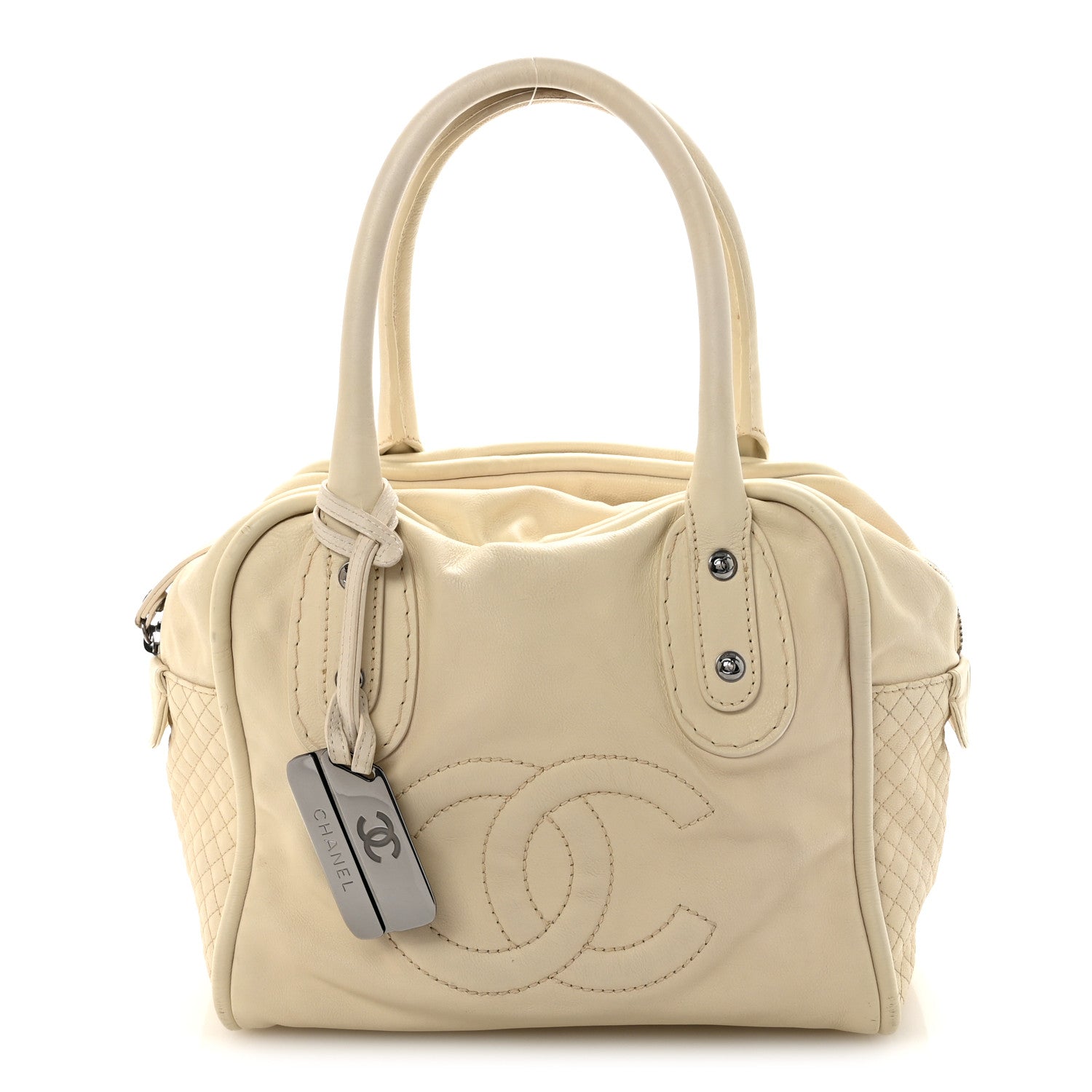 Chanel Calfskin Small CC Bowler White 1 of 10