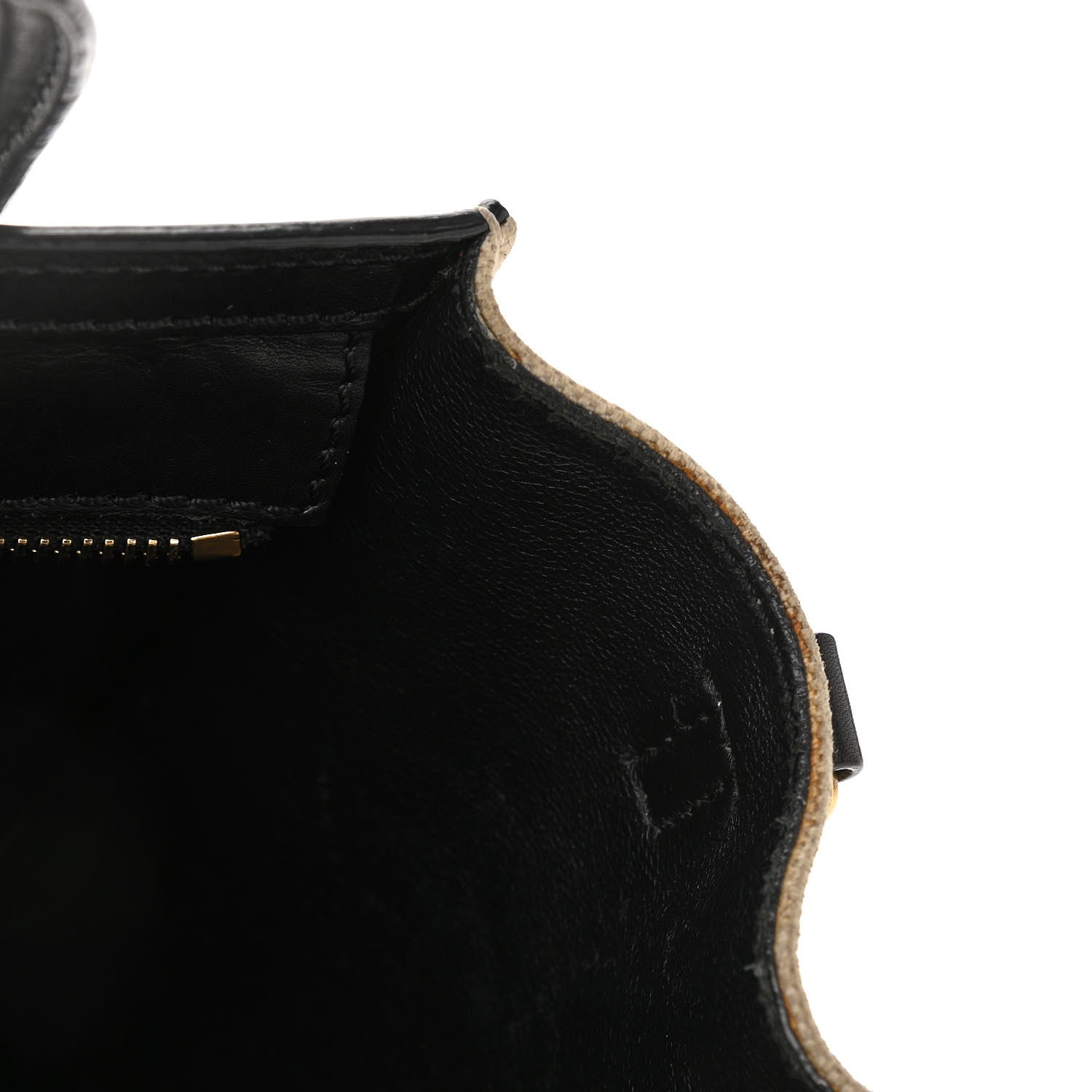 Celine Natural Canvas Smooth Calfskin Nano Luggage Black 12 of 13