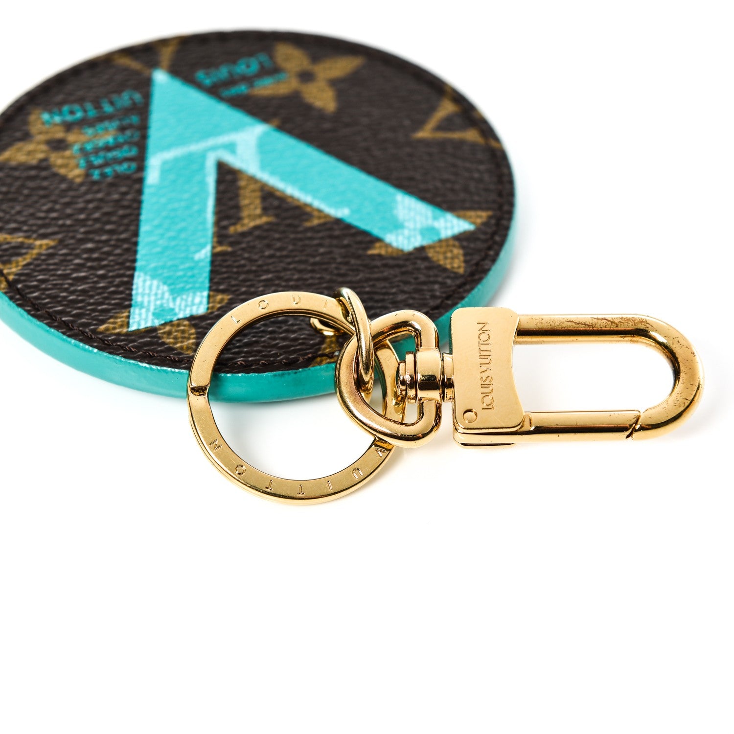 Louis Vuitton Monogram Illustre V Bag Charm Key Ring Turquoise 3 of 3