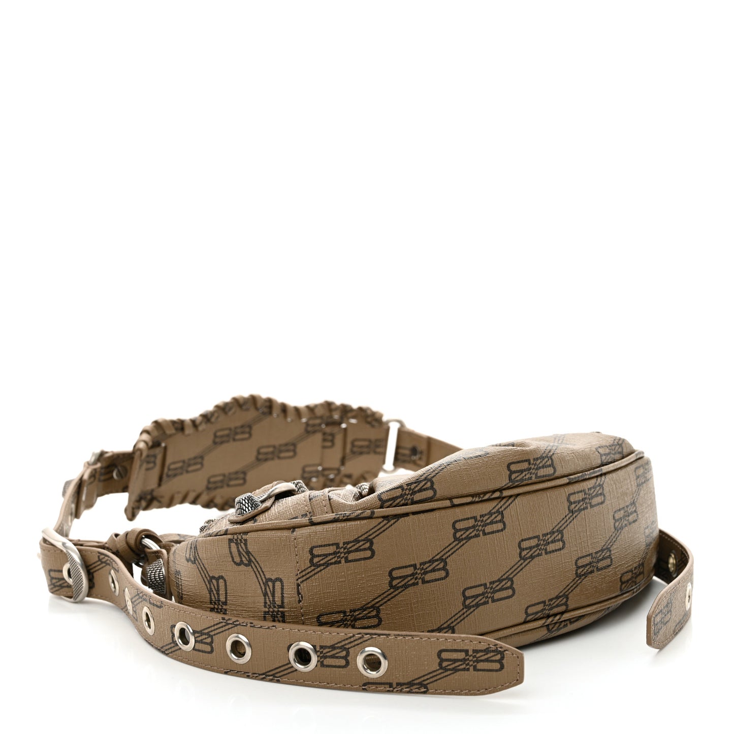 Coated Canvas BB Monogram Le Cagole Shoulder Bag XS Beige Brown