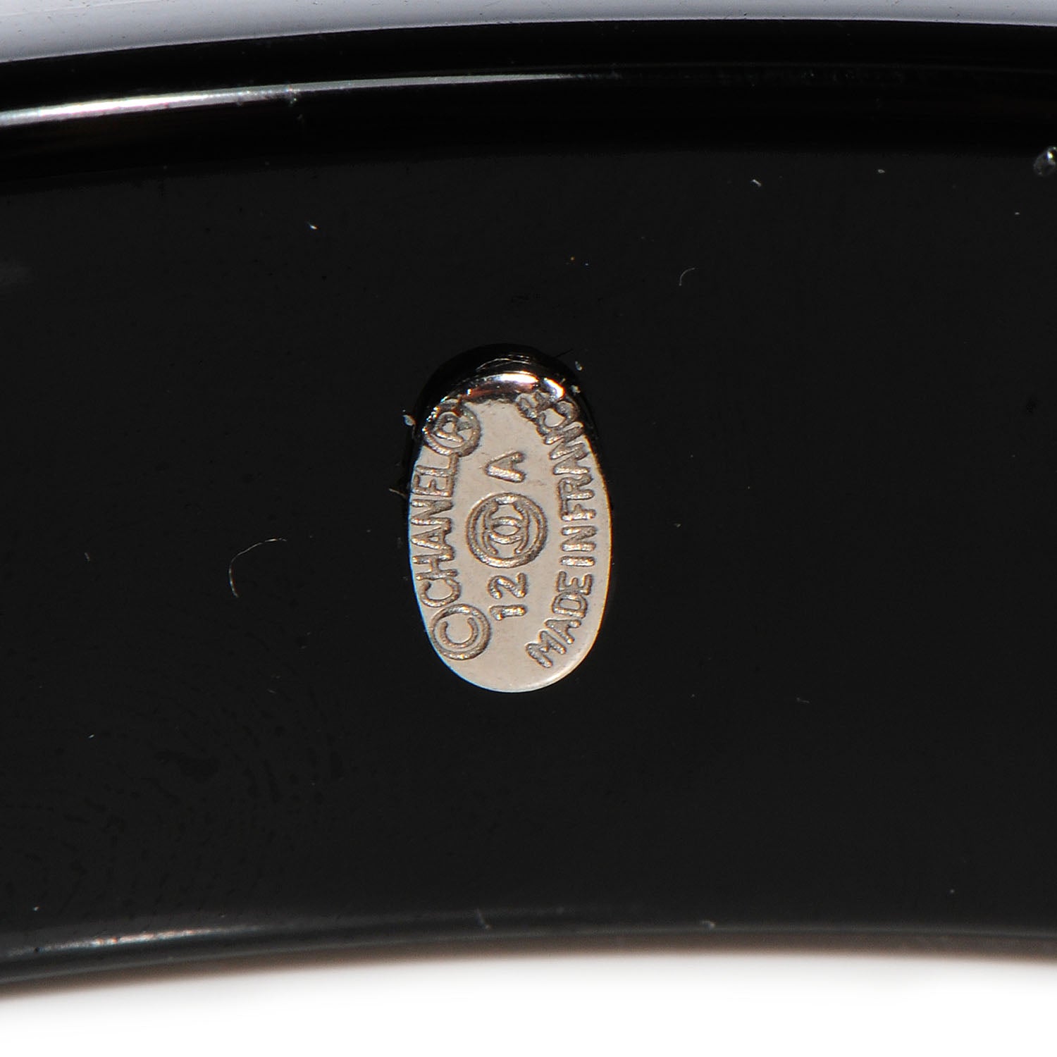 Chanel Resin Crystal CC Bangle Black 4 of 4