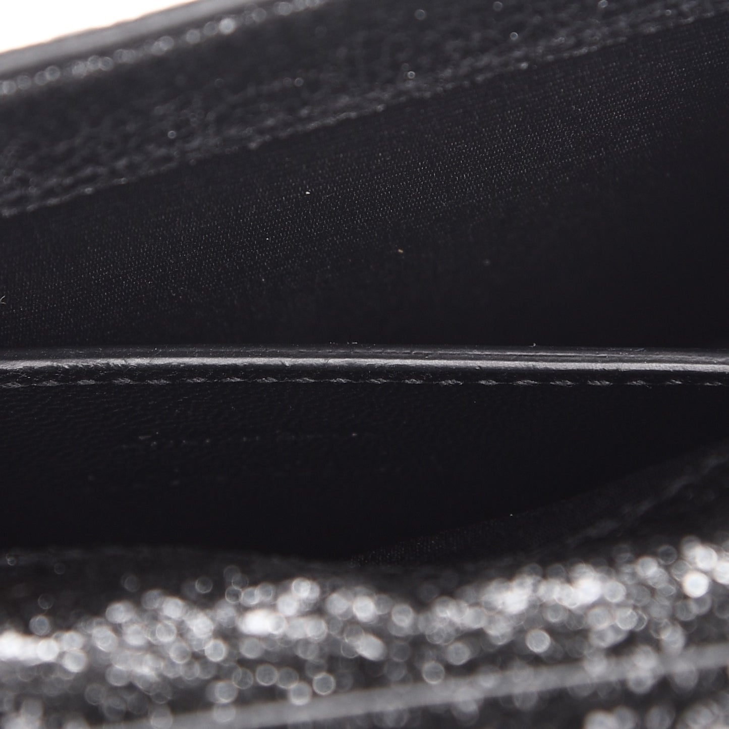 Metallic Crackled Calfskin Shoulder Bag Black