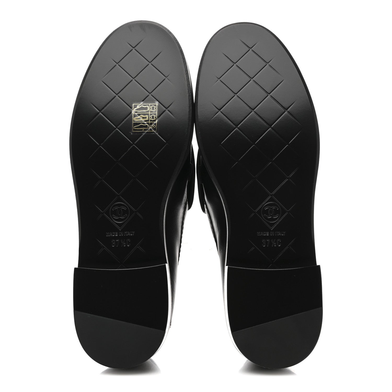 Chanel Lambskin Quilted CC Turnlock Loafers 37.5 Black 6 of 10