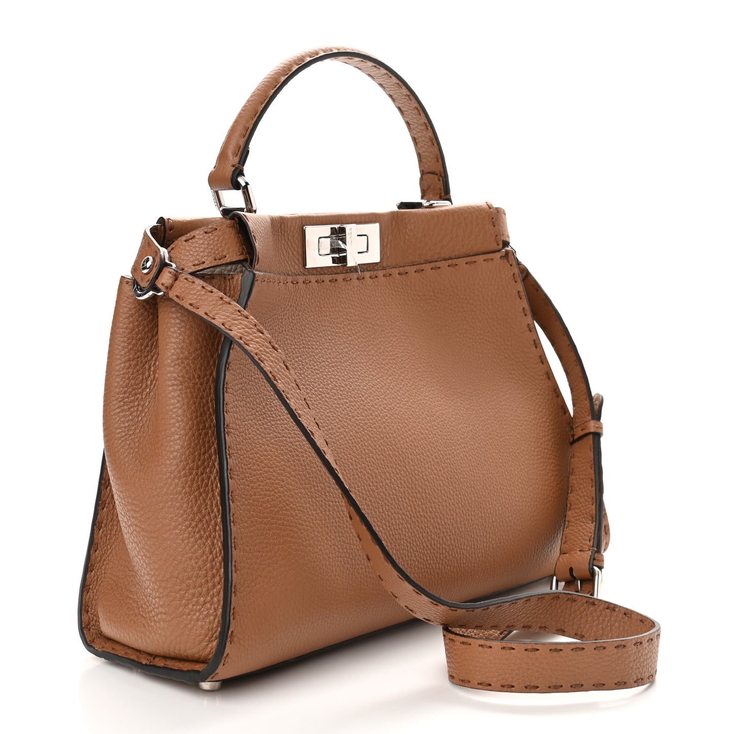 Cuoio Romano Selleria Bi-Color Medium Peekaboo Iconic Satchel Mou Milk