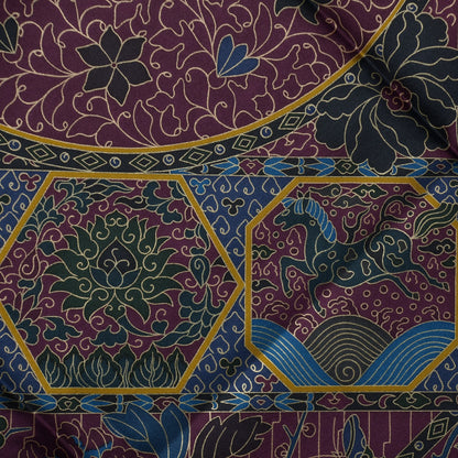 Hermes Silk Collections Imperiales Scarf 90 Aubergine Vert Bleu 1 of 7