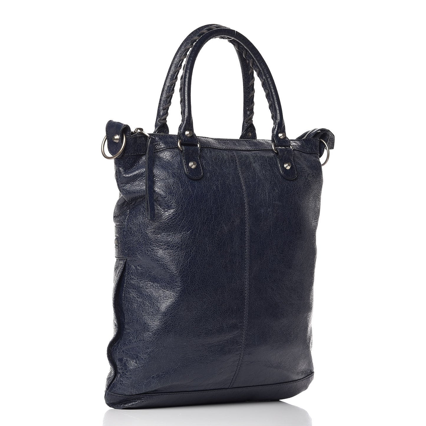 Agneau Classic Hardware Square Tote Bleu Nuit Dark Sea