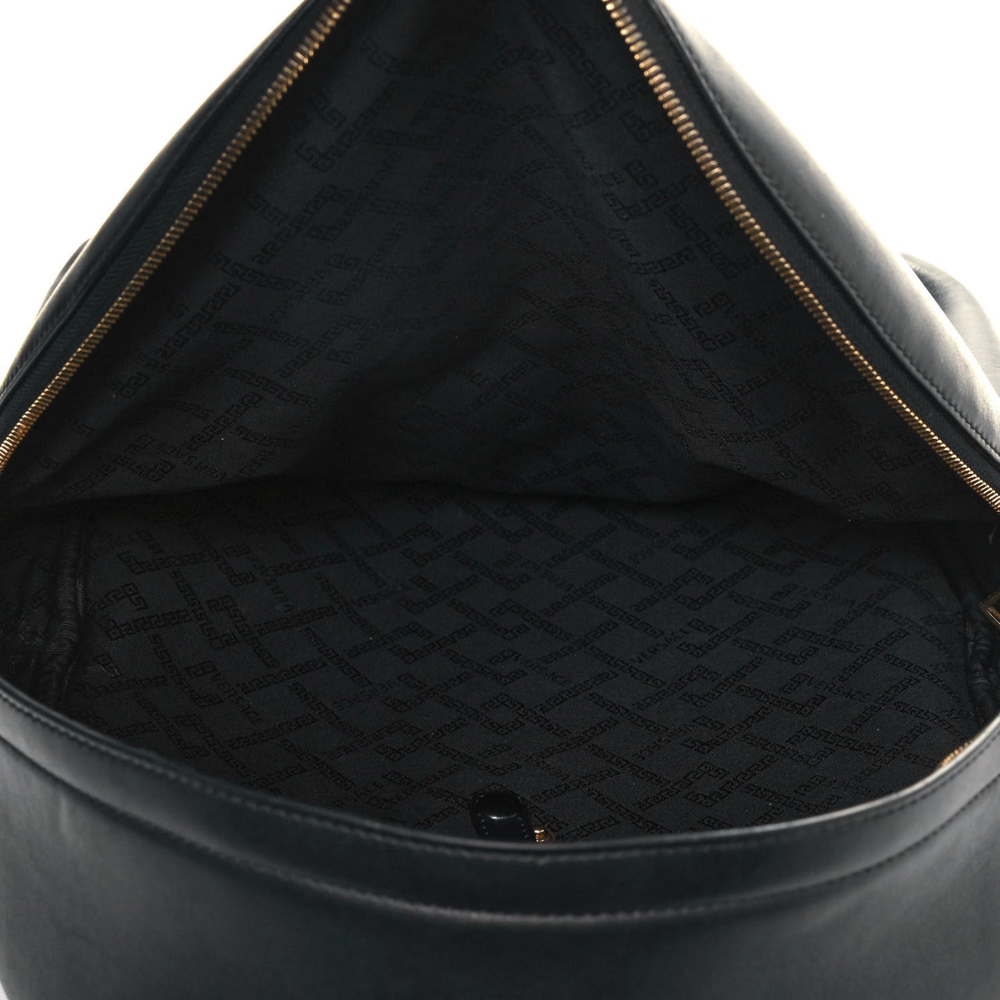 Calfskin Embroidered Logo Backpack Black