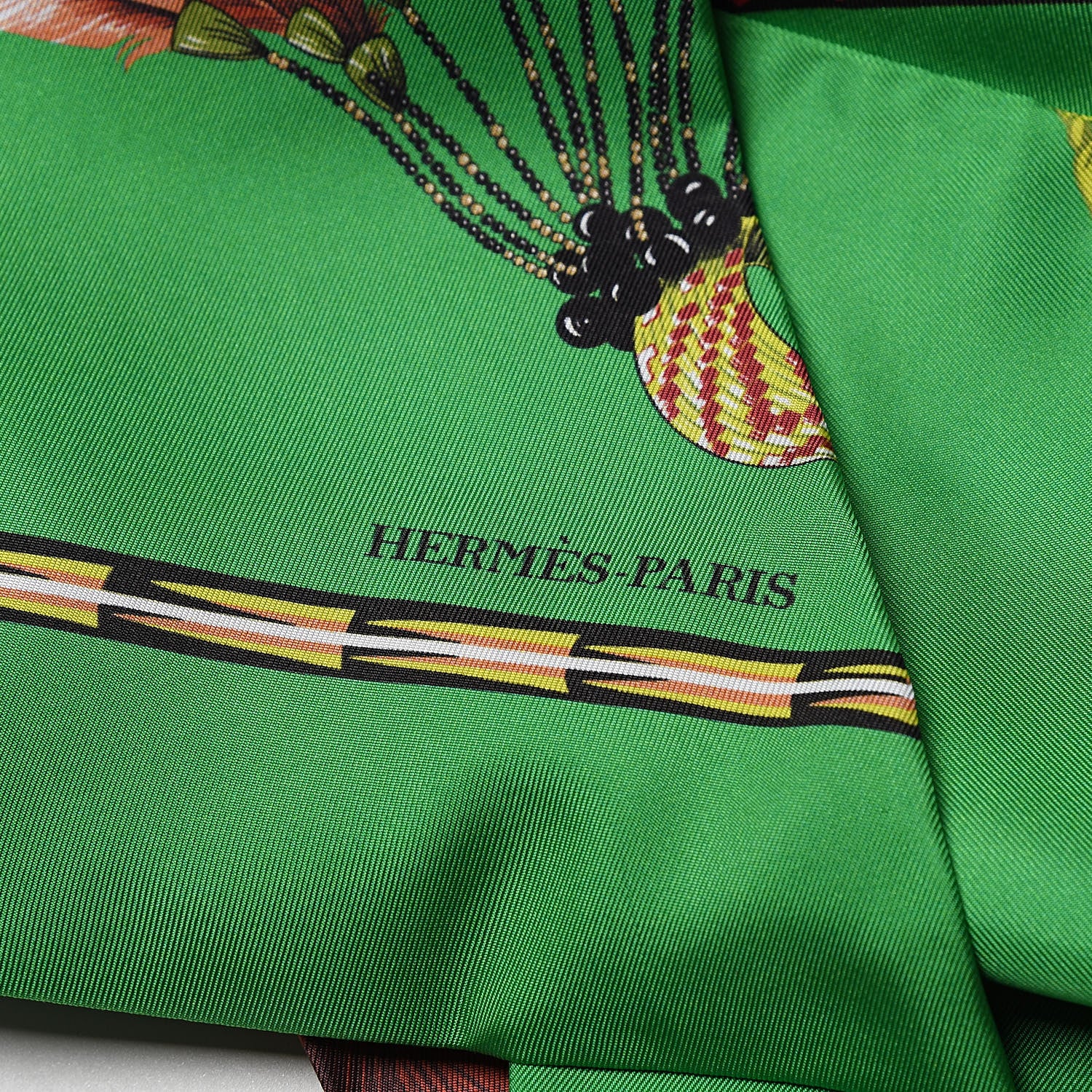 Hermes Silk Brazil Maxi Twilly Vert Vif Brun Absinthe 4 of 5