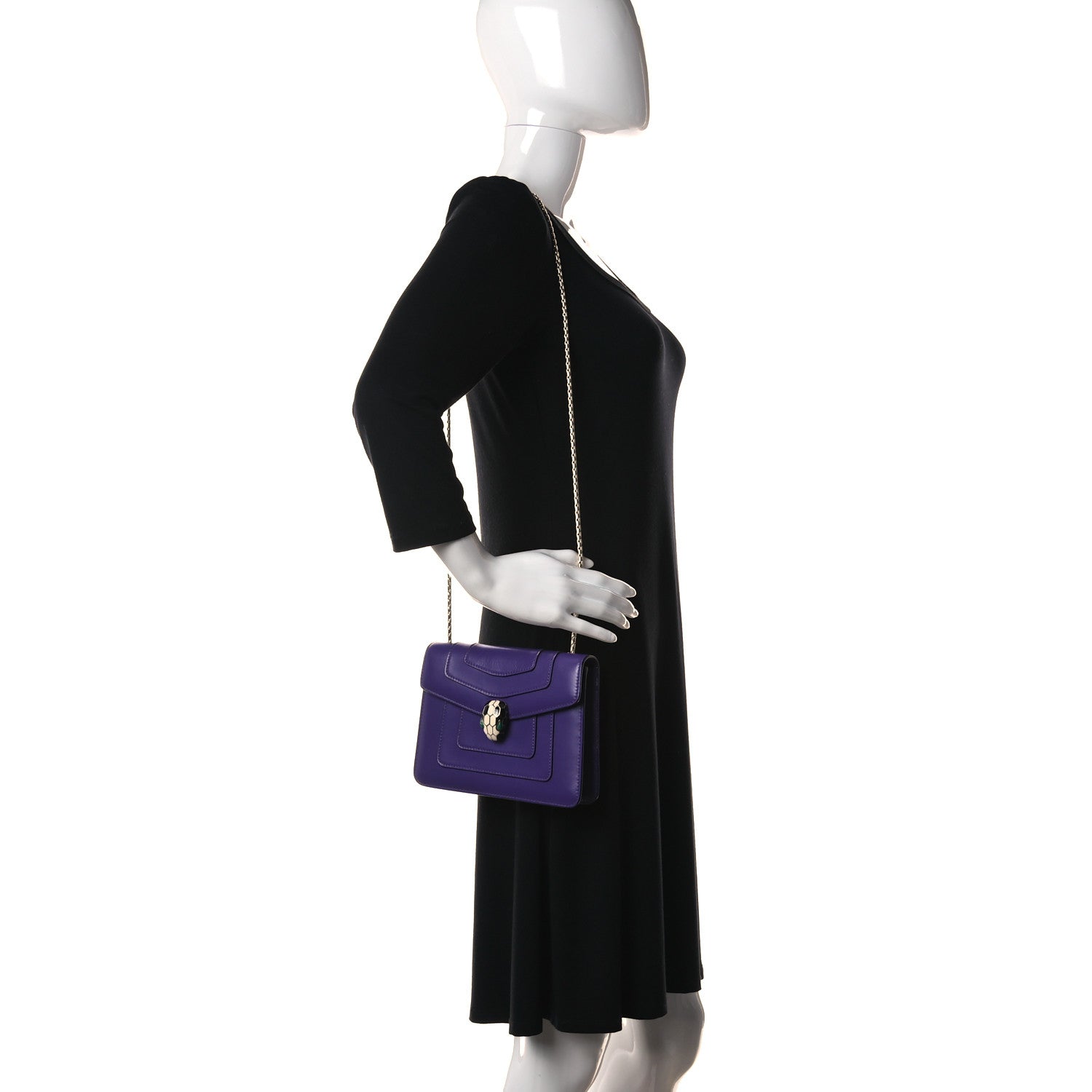 Bulgari Calfskin Serpenti Forever Crossbody Bag Amethyst 2 of 14