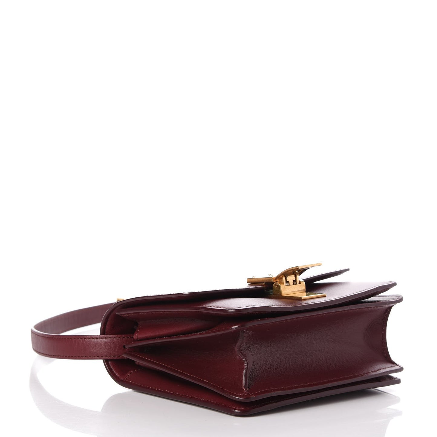 Box Calfskin Small Classic Box Flap Bag Burgundy