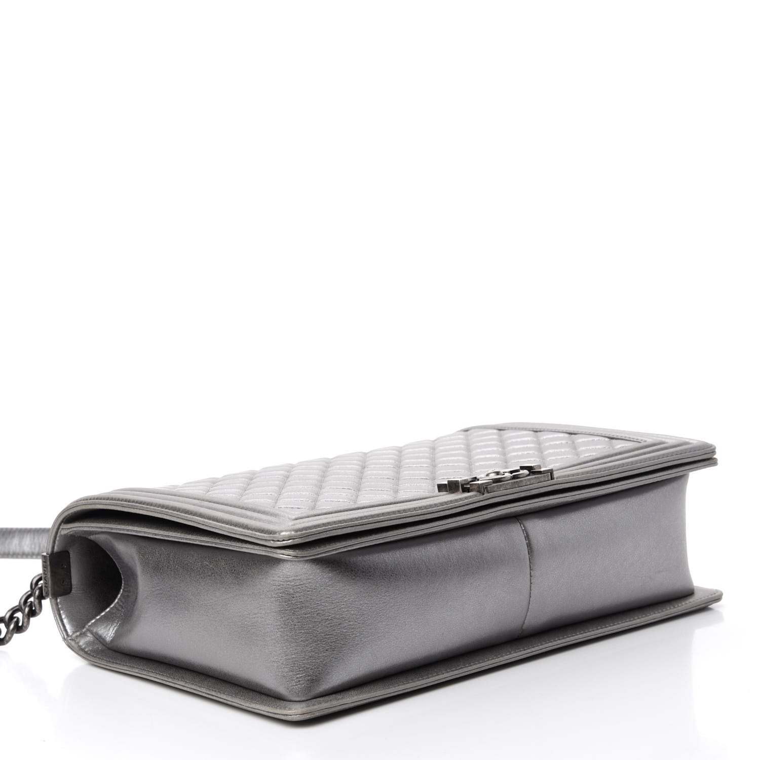 Chanel Metallic Calfskin Quilted Large Boy Flap Silver 5 of 14