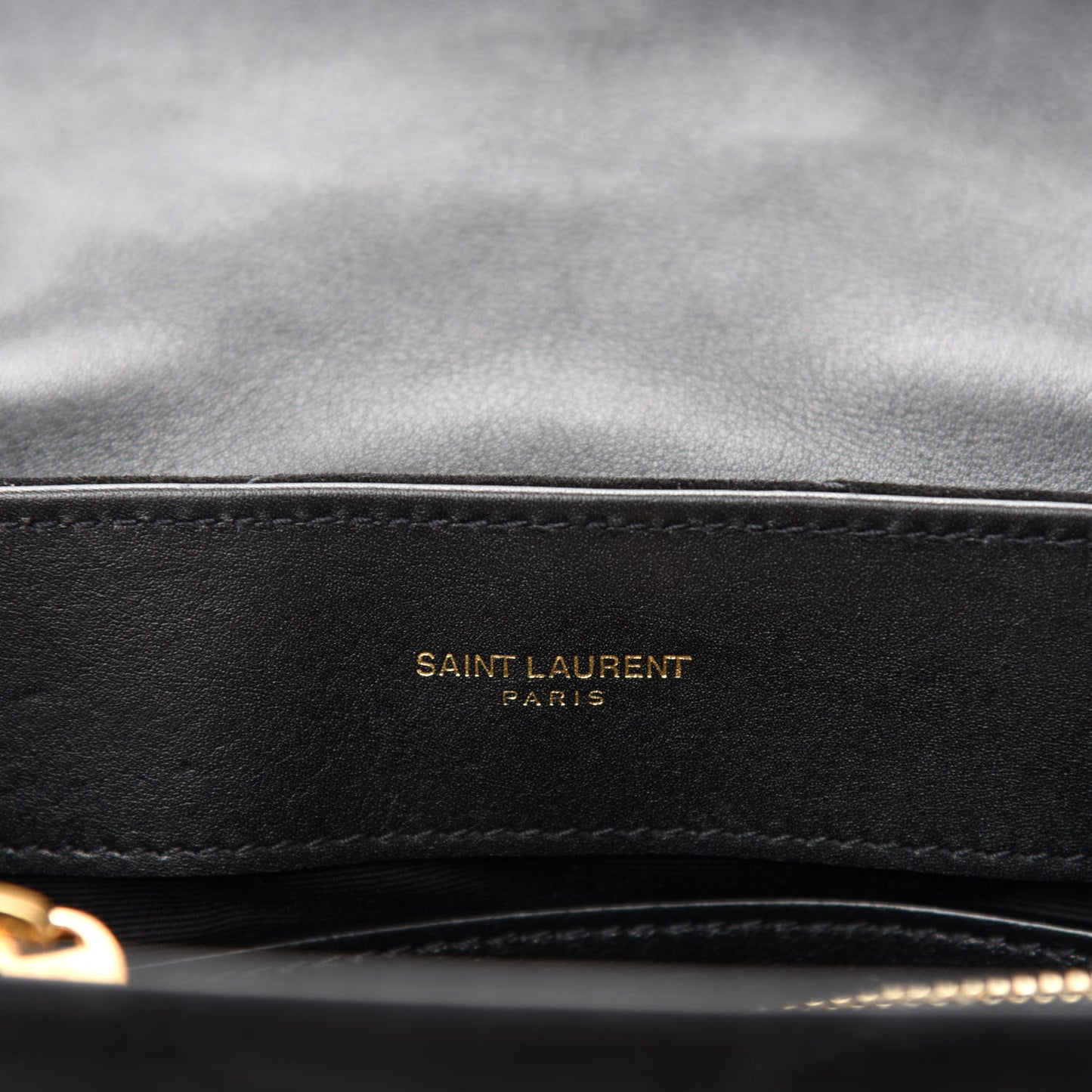 Suede Calfskin Y Quilted Monogram Small Loulou Chain Satchel Black