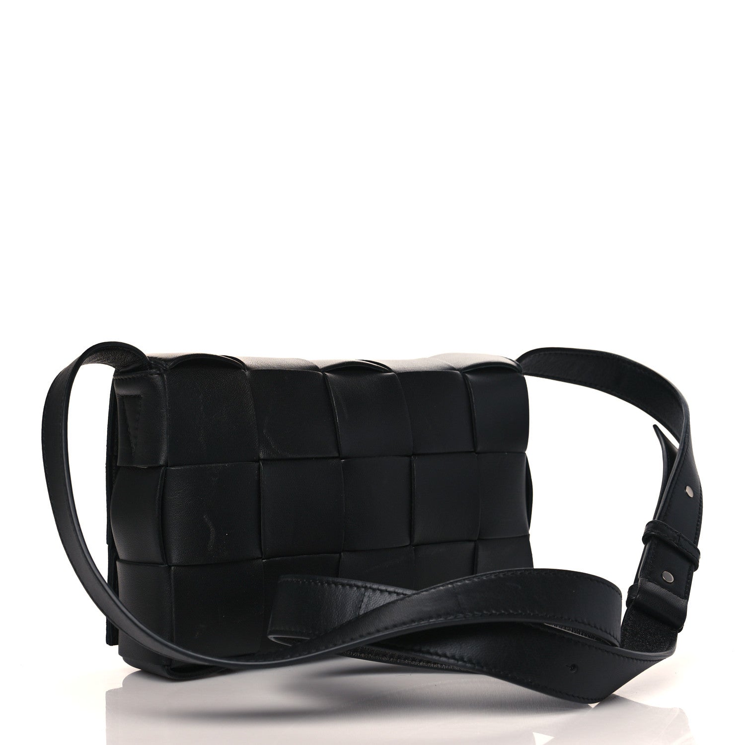 Bottega Veneta Lambskin Maxi Intrecciato Cassette Crossbody Bag Black 3 of 11