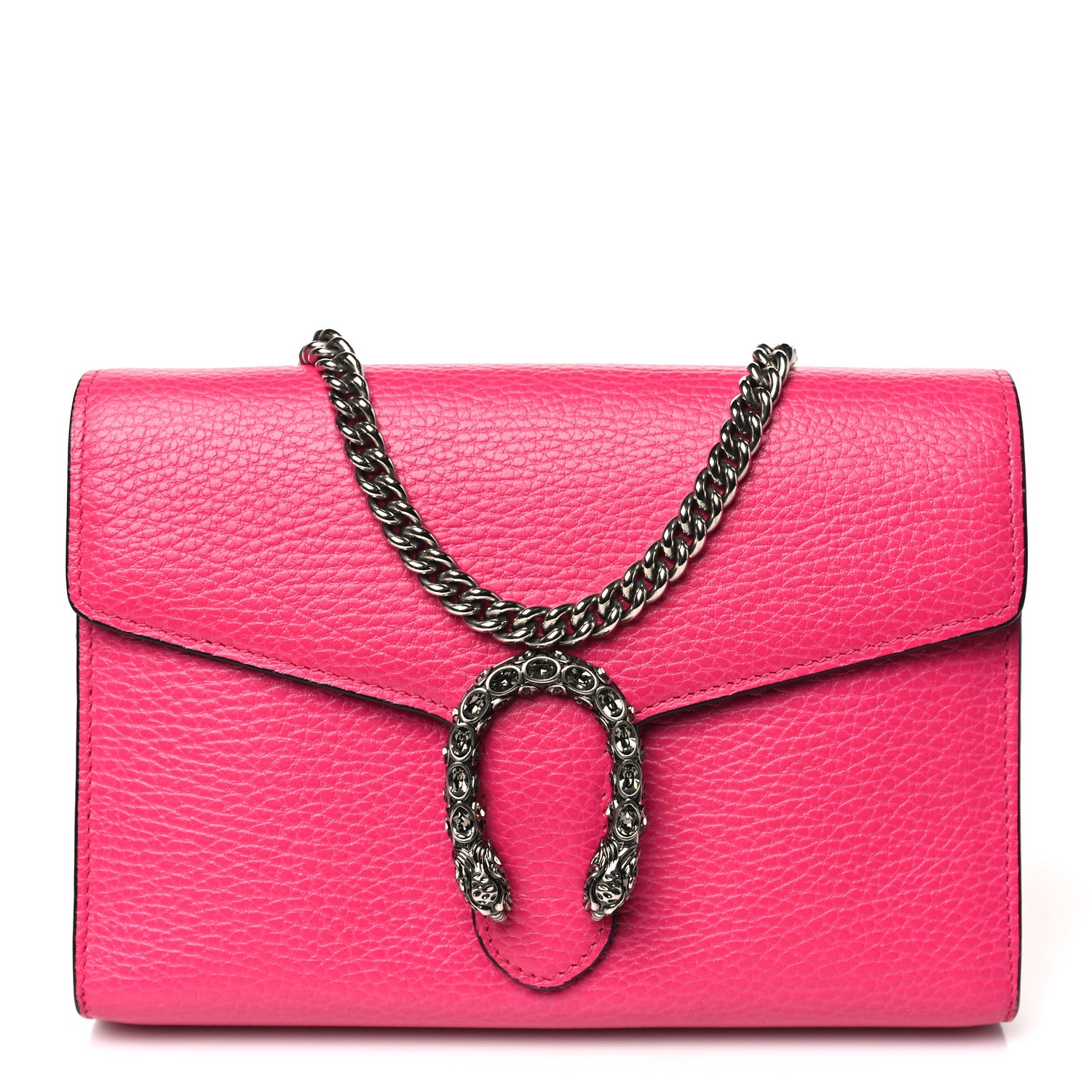 Gucci Dollar Calfskin Crystal Mini Dionysus Chain Wallet Box Pink 1 of 10
