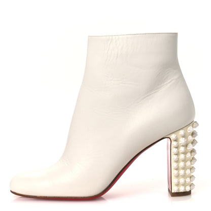 Christian Louboutin Smooth Calfskin Suzi Folk 85 Ankle Boots 38 White 1 of 11