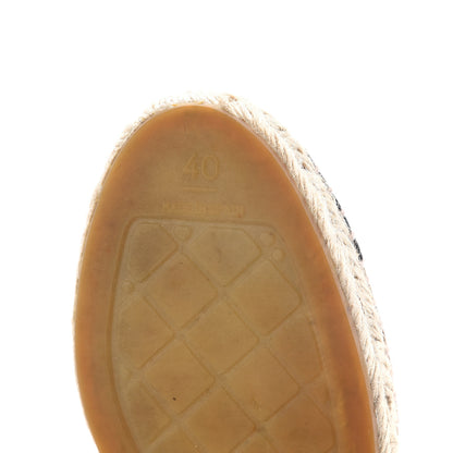 Chanel Lambskin CC Espadrilles 40 Beige Black 6 of 7