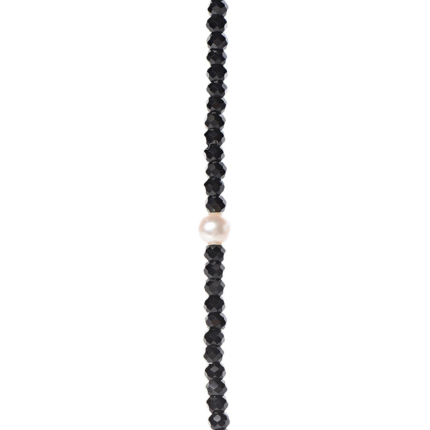 Sterling Silver Black Spinel Pearl Ziegfeld Bead Necklace