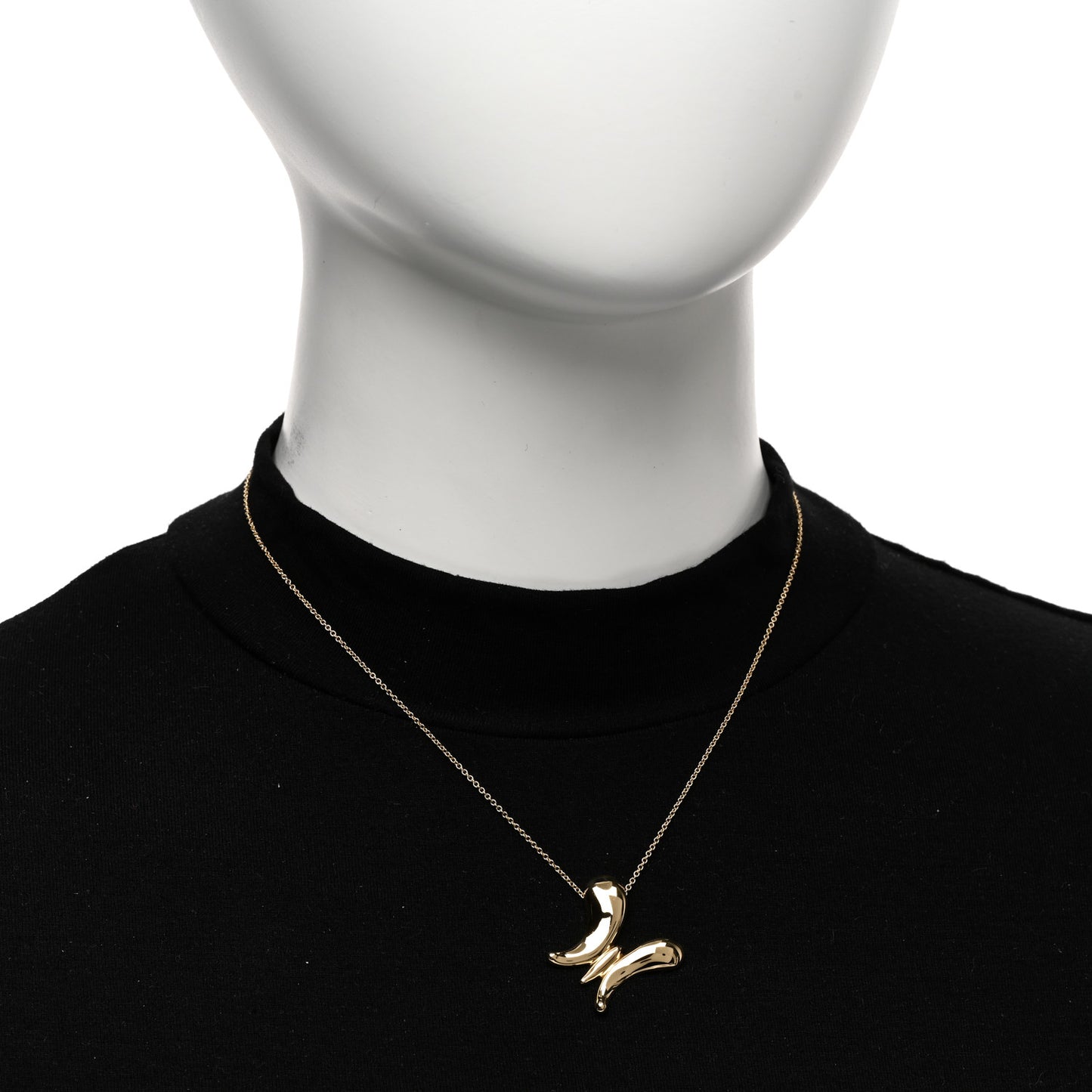 18K Yellow Gold Elsa Peretti Butterfly Pendant Necklace