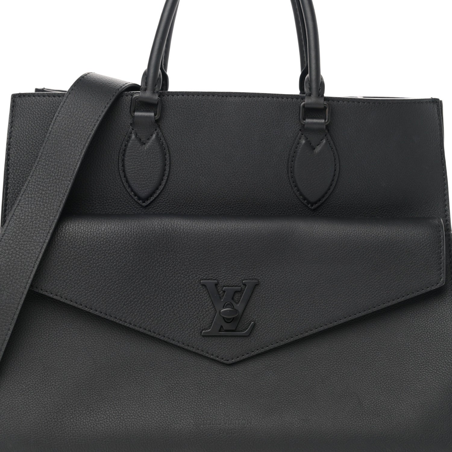 Louis Vuitton Soft Calfskin Lockme Tote MM Black 8 of 13