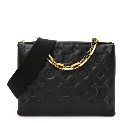 Louis Vuitton Lambskin Embossed Monogram Coussin PM Black 1 of 11