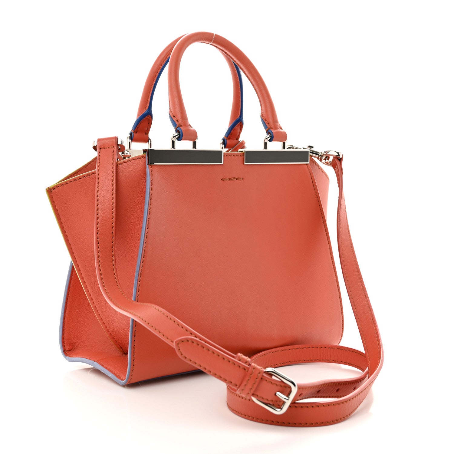 Fendi Vitello Dolce Mini 3jours Tote Rosso Pimento 3 of 13