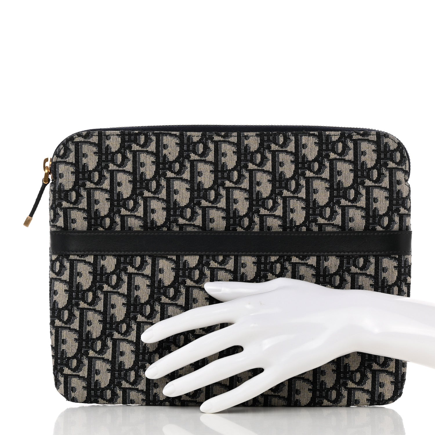 Christian Dior Oblique Pouch Clutch Blue 2 of 7