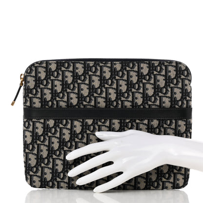 Christian Dior Oblique Pouch Clutch Blue 2 of 7