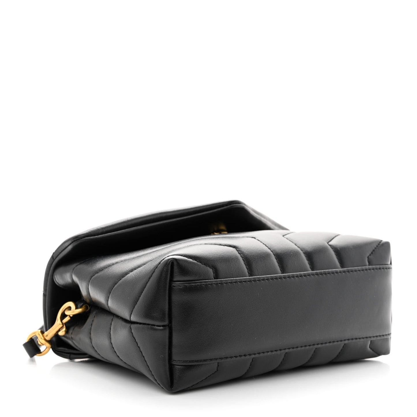 Calfskin Y Quilted Monogram Toy Loulou Crossbody Bag Black