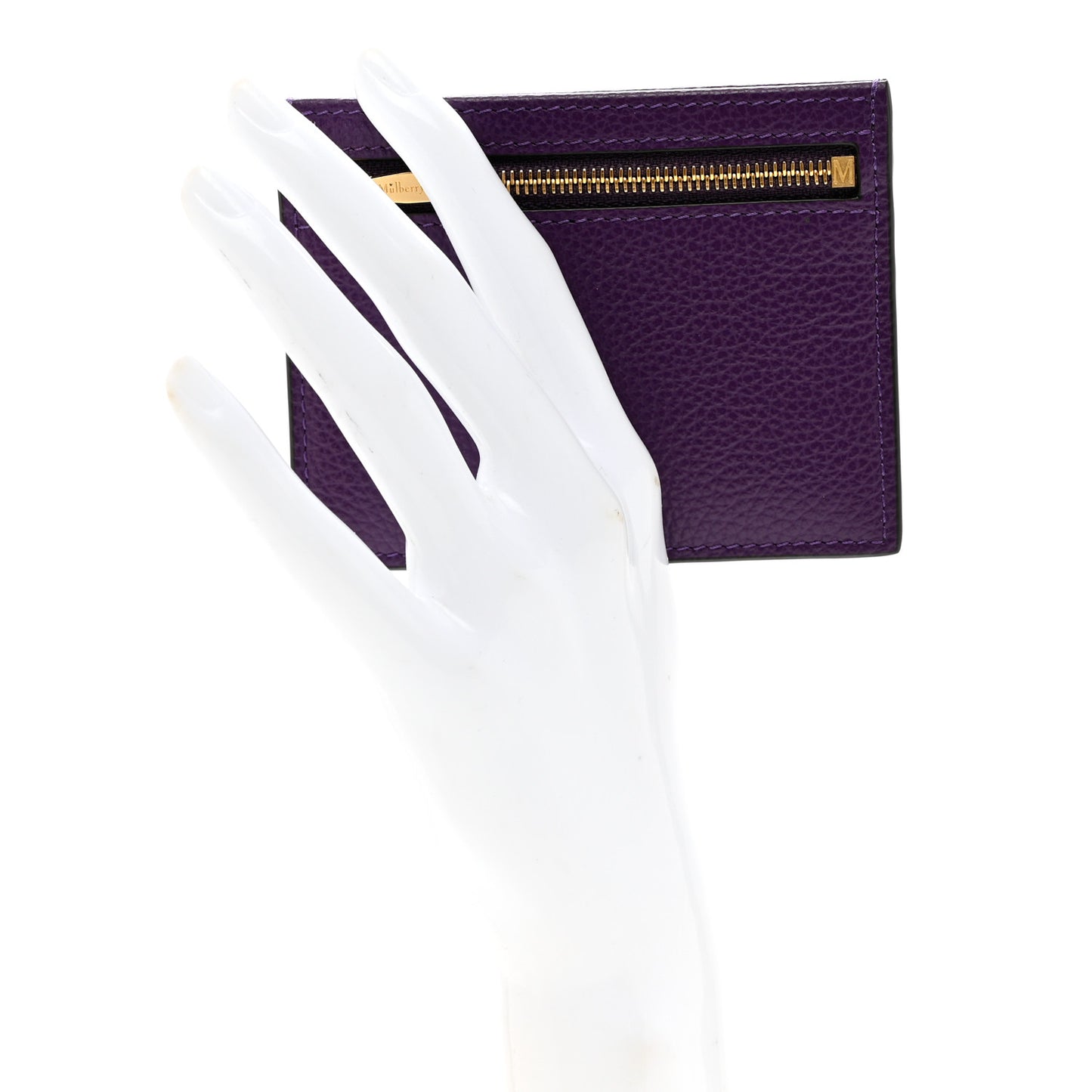 Classic Grain Zipped Credit Card Slip Purple