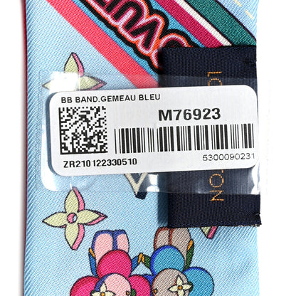 Louis Vuitton Silk Monogram Astro Gemini BB Bandeau Blue 3 of 4