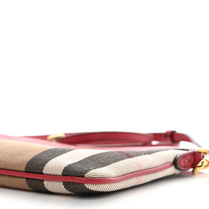 Burberry House Check Derby Peyton Crossbody Clutch Bag Red 9 of 9