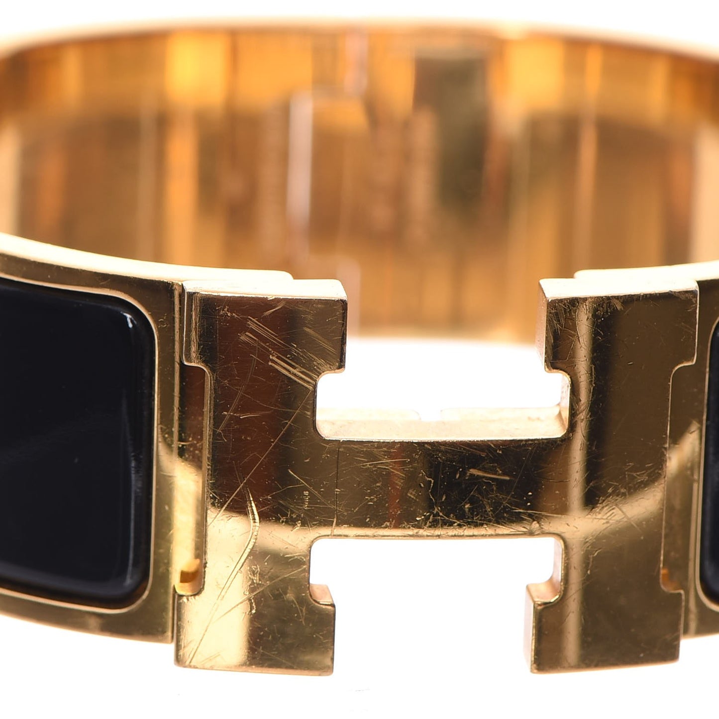 Enamel Wide Clic Clac H Bracelet PM Black