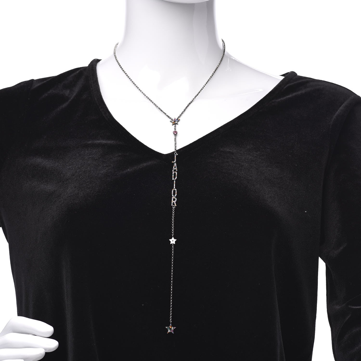 Christian Dior Crystal J'Adior Long Necklace Ruthenium Multicolor 2 of 5
