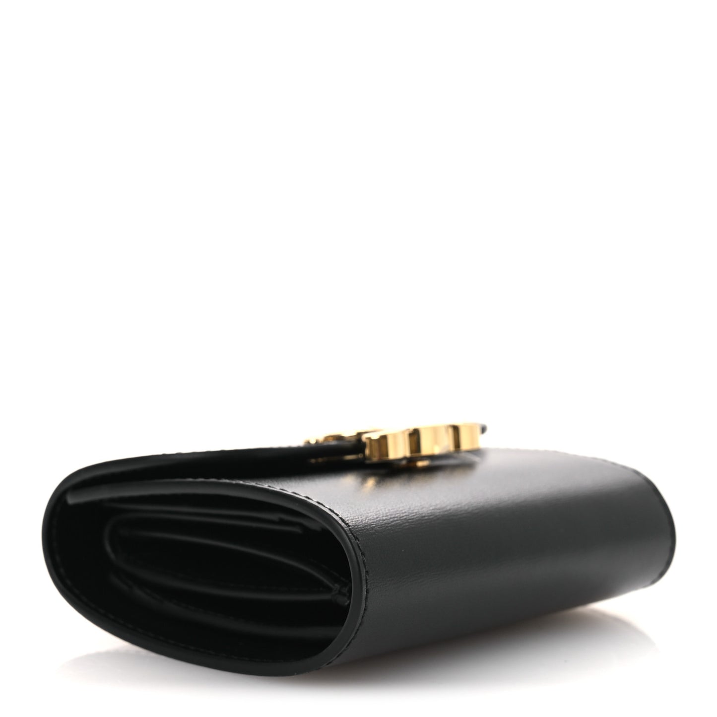 Shiny Smooth Lambskin Small Triomphe Wallet Black