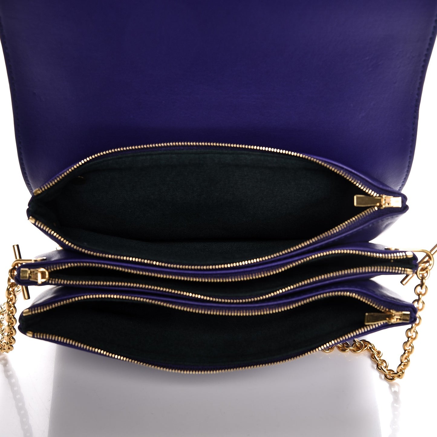 Classic Grain Calfskin Small Clifton Flap Indigo