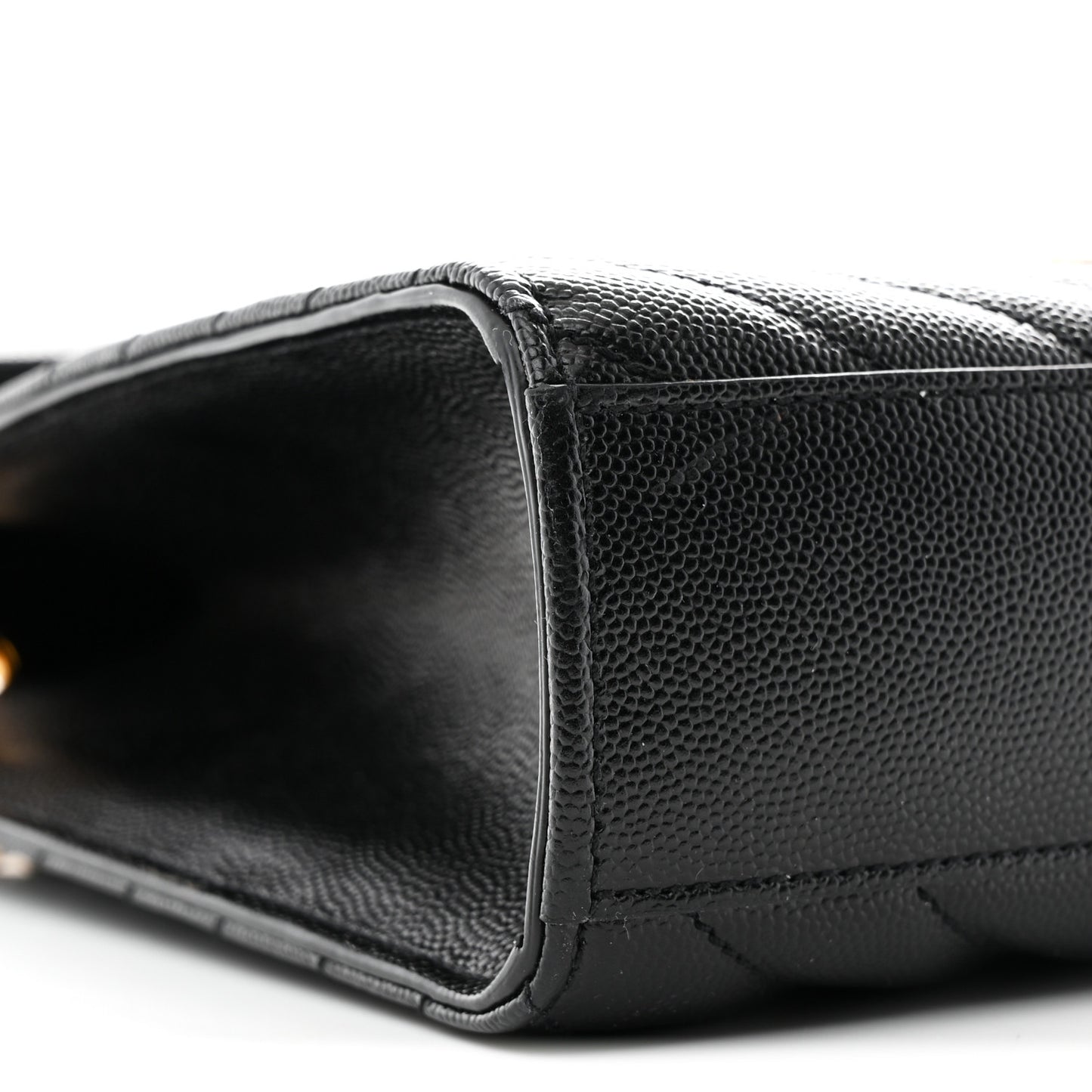 Grain De Poudre Matelasse Chevron Large Monogram Satchel Black