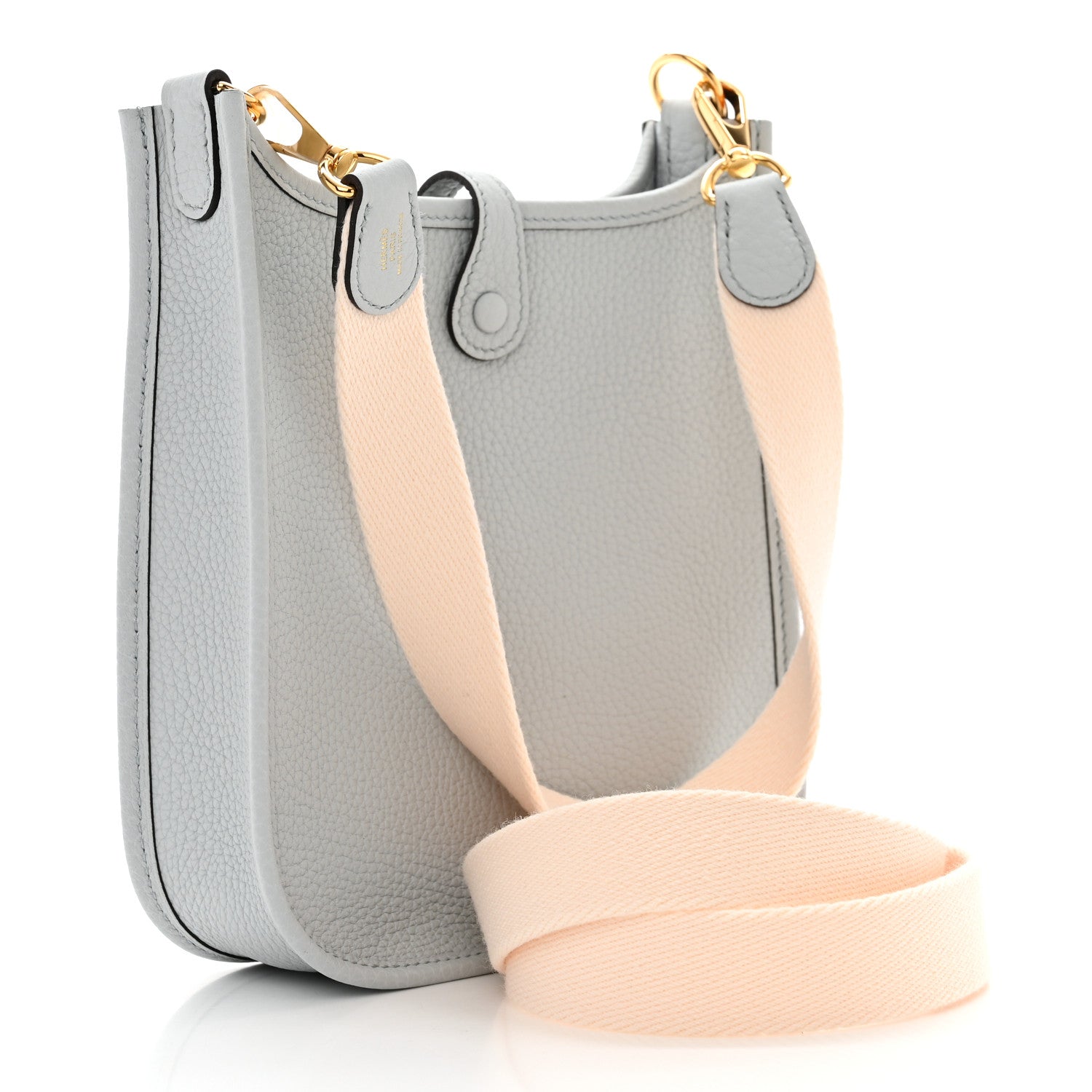 Hermes Taurillon Clemence Amazone Evelyne TPM Bleu Pale Nata 3 of 11