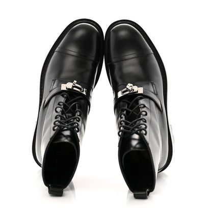 Hermes Glossed Calfskin Funk Ankle Boots 37 Black 2 of 14