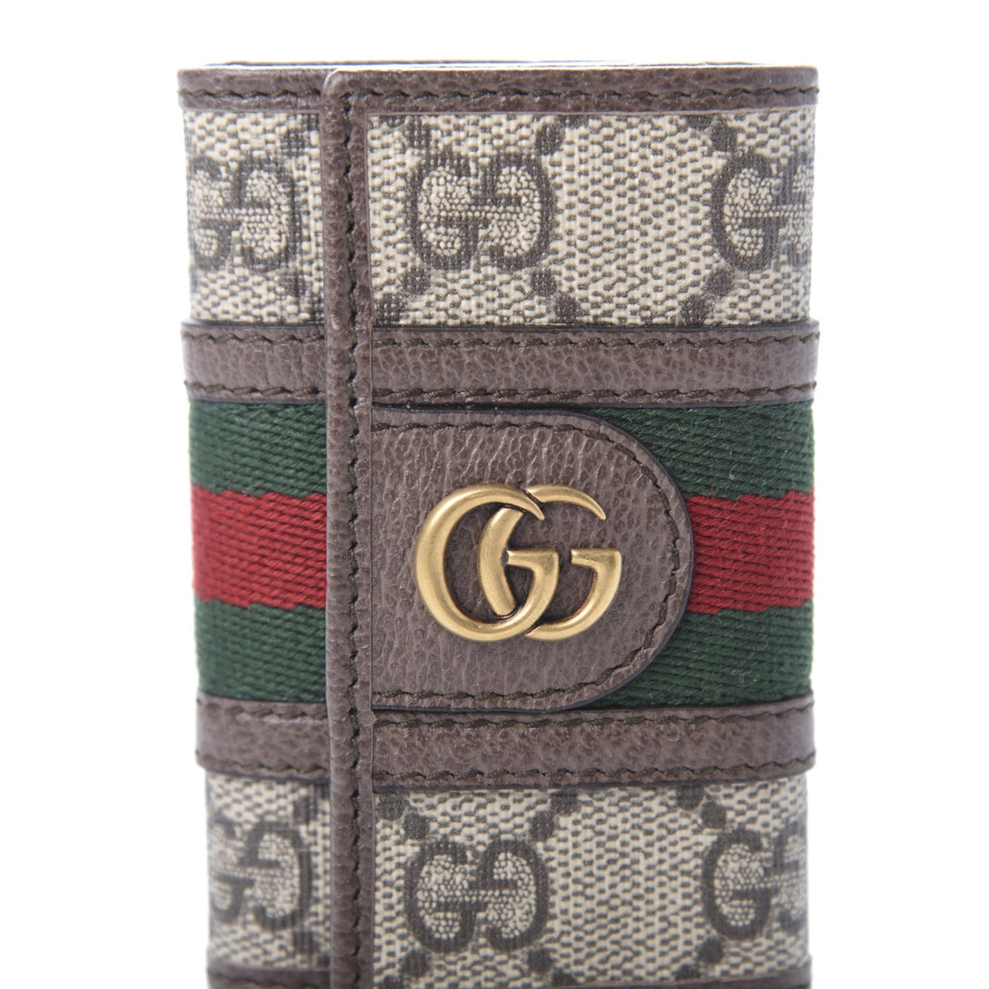 GG Supreme Monogram Web Ophidia 6 Key Holder Case Beige New Acero