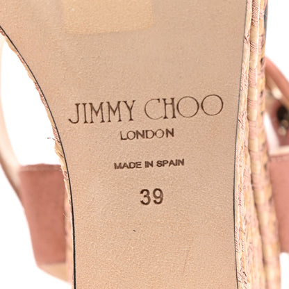 Jimmy Choo Calfskin Abigail 100 Wedge Sandal 39 Rose Gold 6 of 8