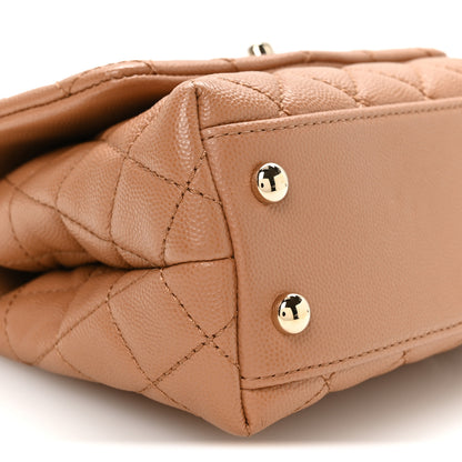 Chanel Caviar Lizard Embossed Quilted Extra Mini Coco Handle Flap Brown 9 of 11
