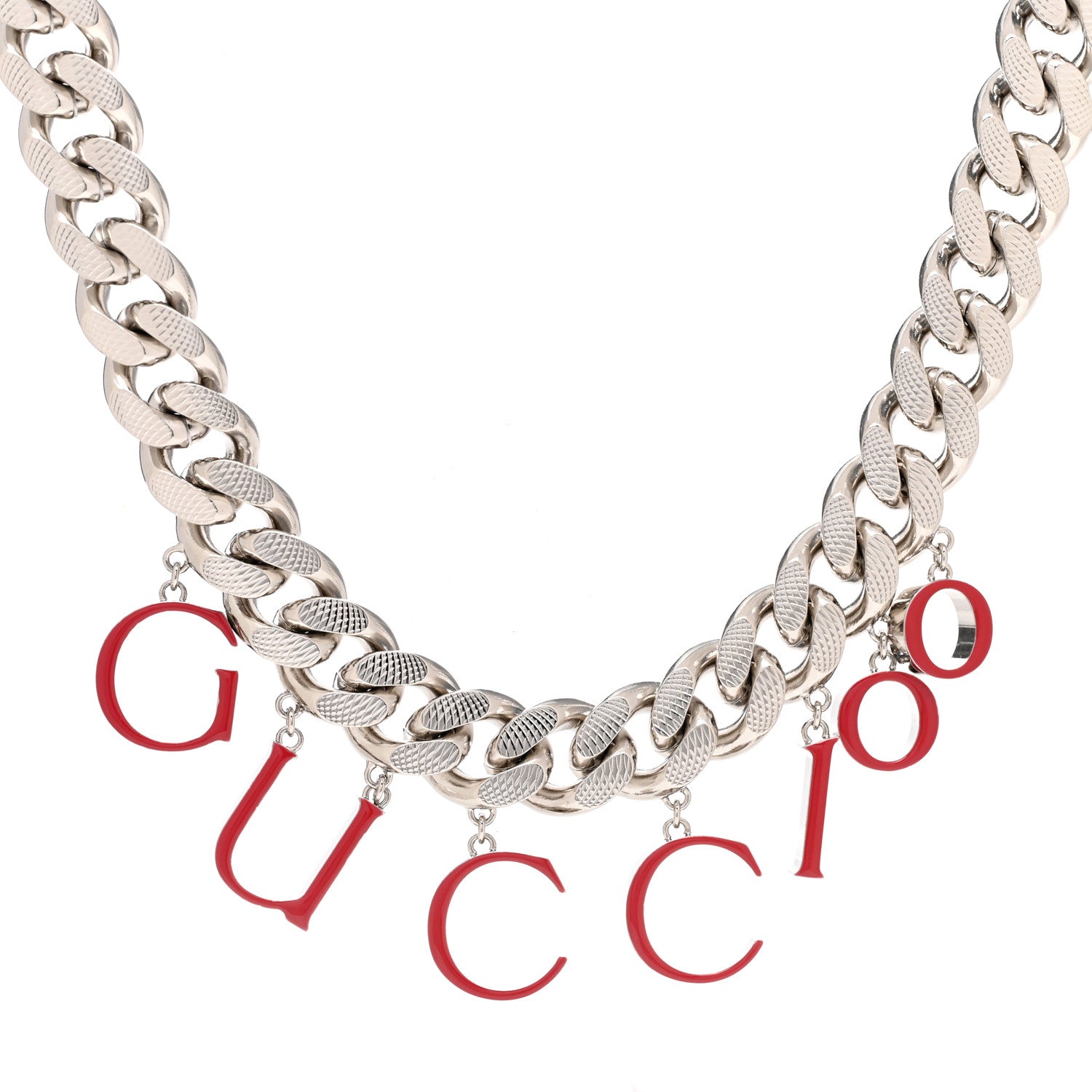 Gucci 100 Script Choker Necklace Red 4 of 6