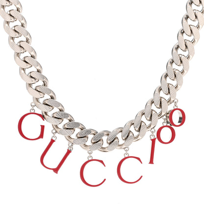 Gucci 100 Script Choker Necklace Red 4 of 6