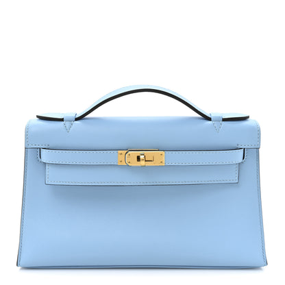 Hermes Swift Kelly Pochette Clutch Celeste 1 of 9