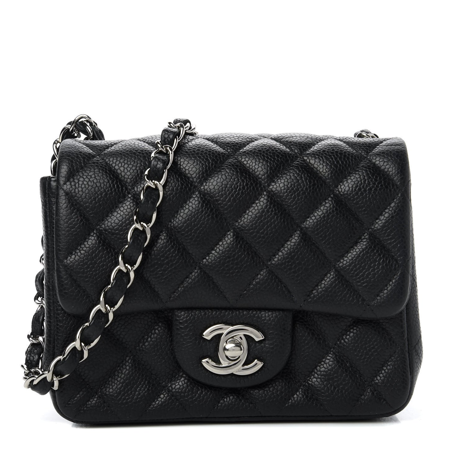 Caviar Quilted Mini Square Flap Black