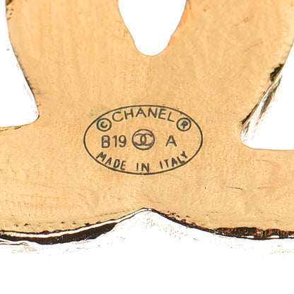 Chanel Resin Along The Nile CC Earrings Gold Black 4 of 4
